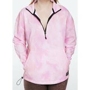 PINK Victoria's Secret Tie Dye Quarter Zip Pullover Knit Sweater Small NWT
